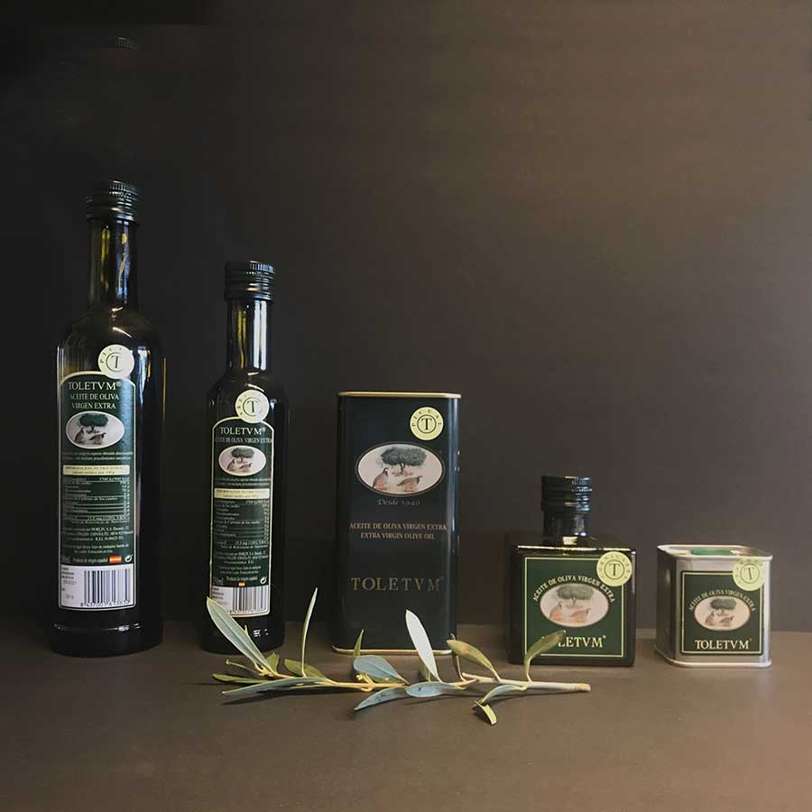 diferentes envases aceite de oliva extra toletum picual